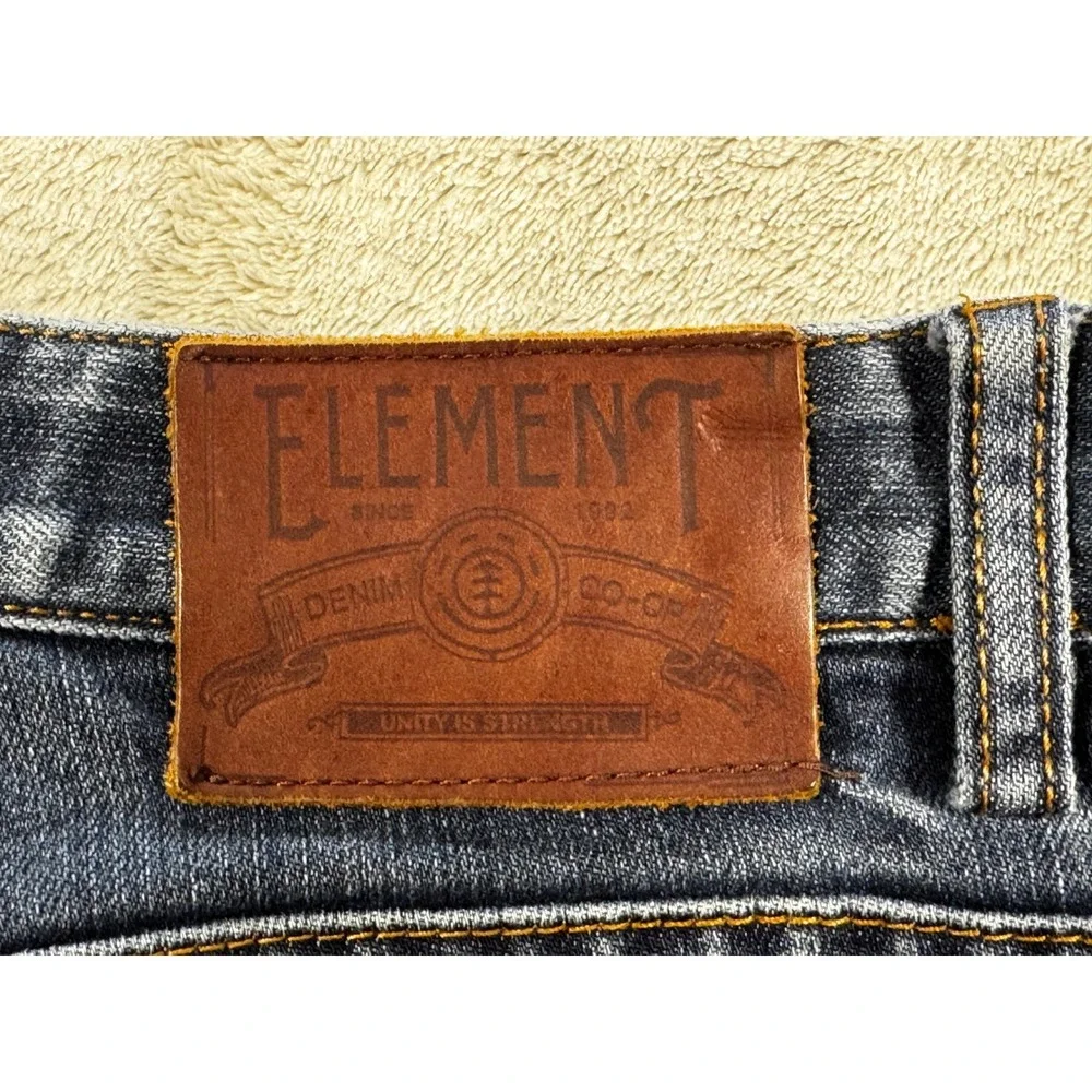 Element Mens DeSoto Straight Leg Blue Denim Jeans 28 Meas: 28x29